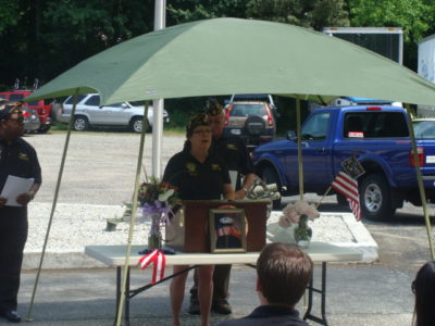 Becky Pulley speaking about Memorial Day