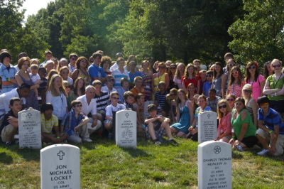 Mona Shores students in front of Eric's grave