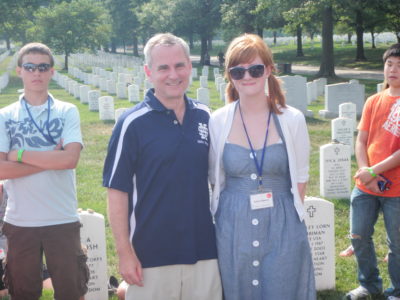 Eric's dad with Mona Shores student