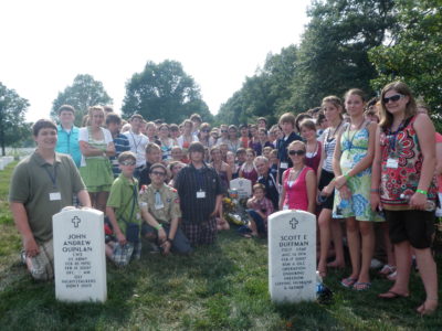 Group photo with Mona Shores students at Eric's gravesite