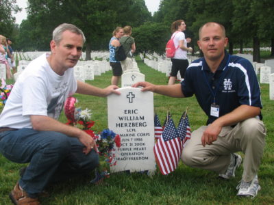 Eric Herzberg and teacher Eric Wahlberg